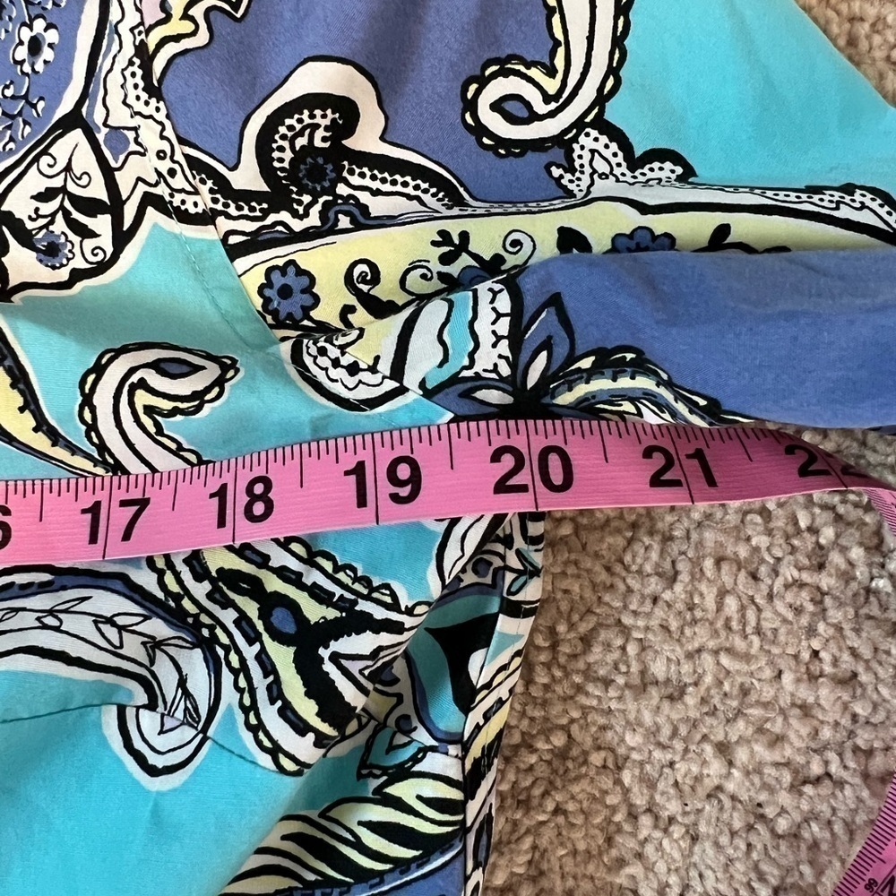 CHICOS Women’s Blue Paisley Blouse Size 1 - Picture 8 of 11